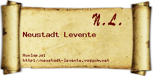 Neustadt Levente névjegykártya